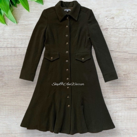 Bill Blass NY RARE Olive Wool-Cashmere Military Riding Coat shop@iamwarrior - Picture 3 of 14